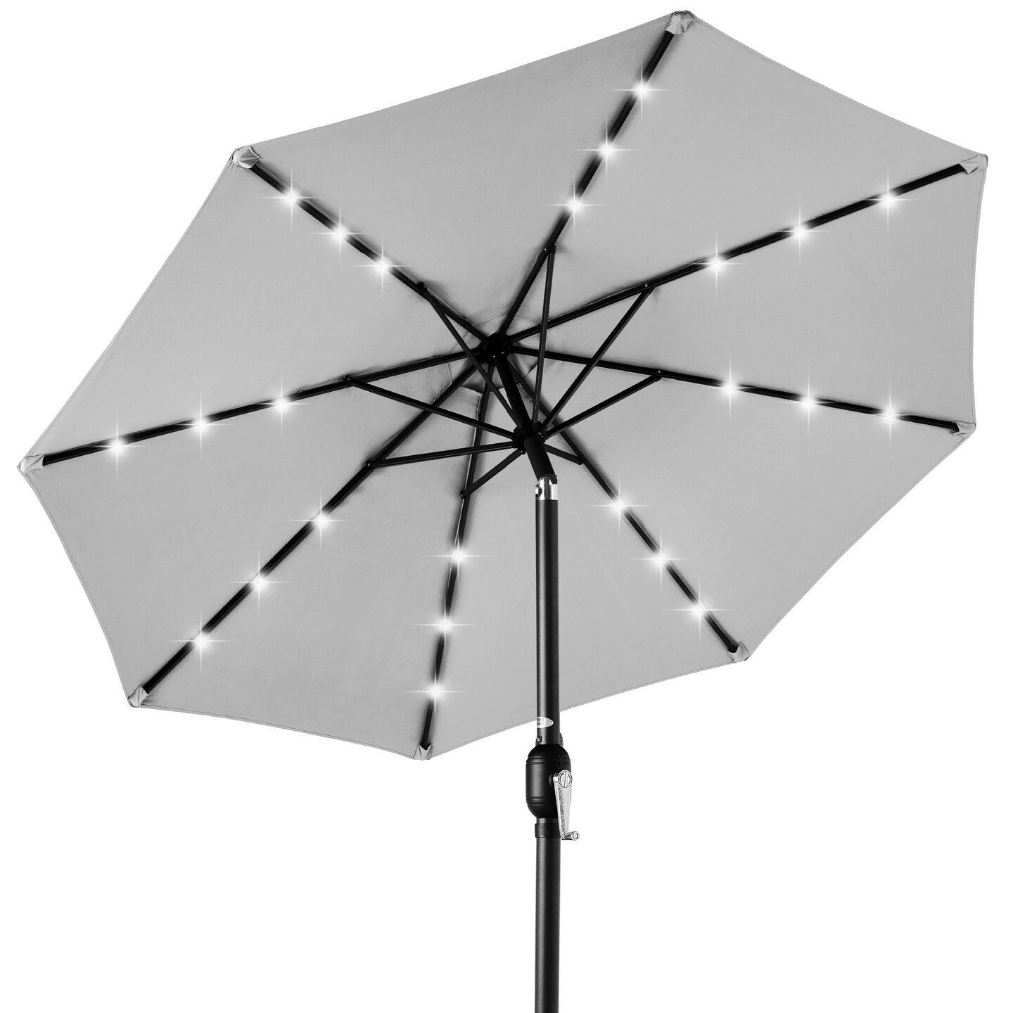 Best Choice Products 10ft Solar LED Lighted Patio Umbrella w/ Tilt Adjustment, UV-Resistant Fabric