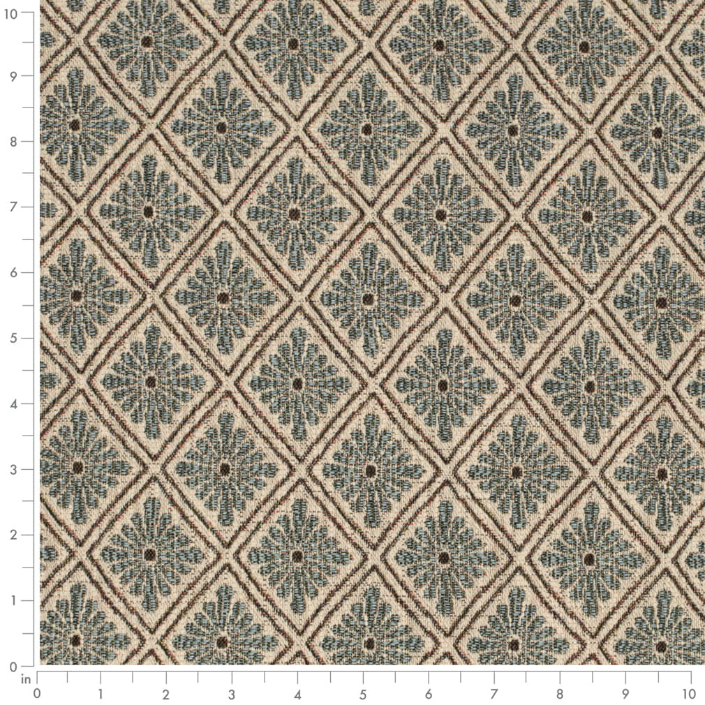 Federal - Blue Abstract & Geometric,Diamonds Upholstery Fabric 54 Inches"