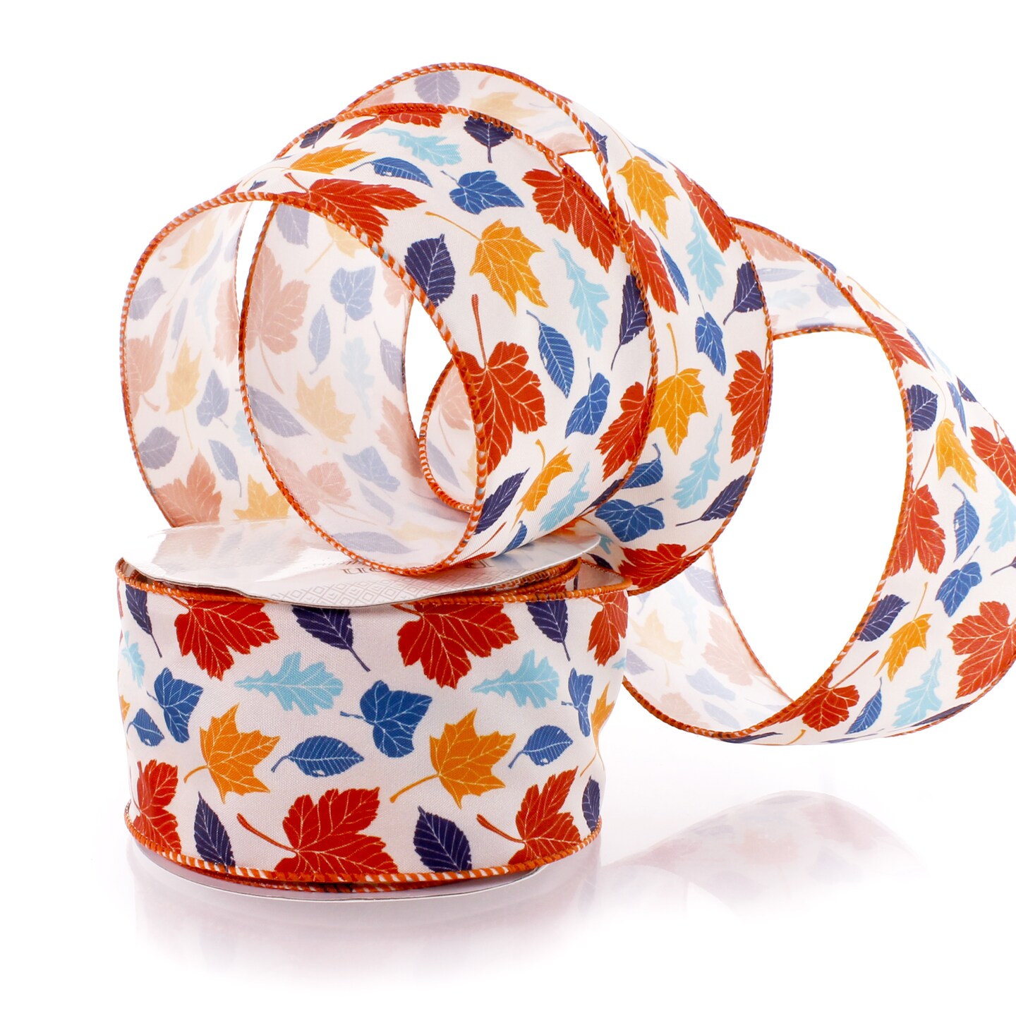 2 1/2&#x22; Wired Ribbon Fall Vintage Leaves 10 Yards