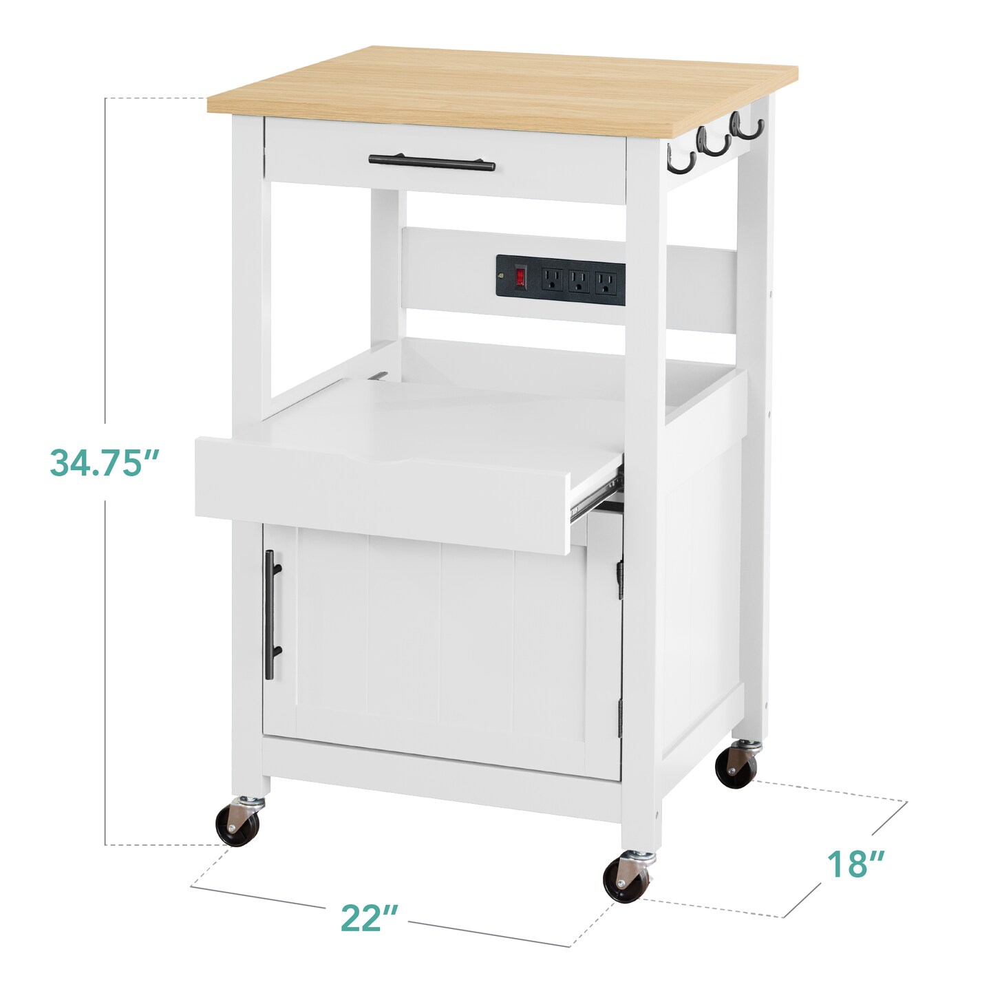 Best Choice Products Rolling Kitchen Island Cart, Single Door Cabinet w/ Drawer, Sliding Tray, Outlet