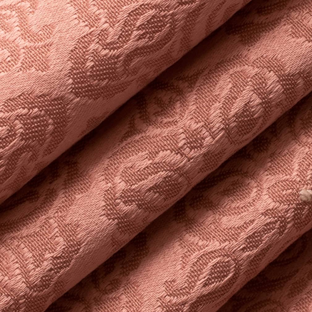 Rose Elsa - Coral & Peach,Pink Damask,Diamonds Upholstery Fabric 54 Inches"