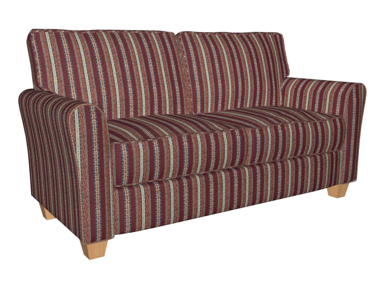 Merlot Stripe - Red & Burgundy Stripe Upholstery Fabric 54 Inches"