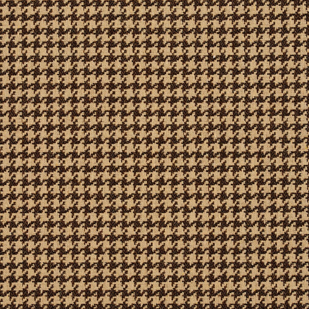 Espresso Houndstooth - Brown Check & Houndstooth,Small Scale Upholstery Fabric 54 Inches"