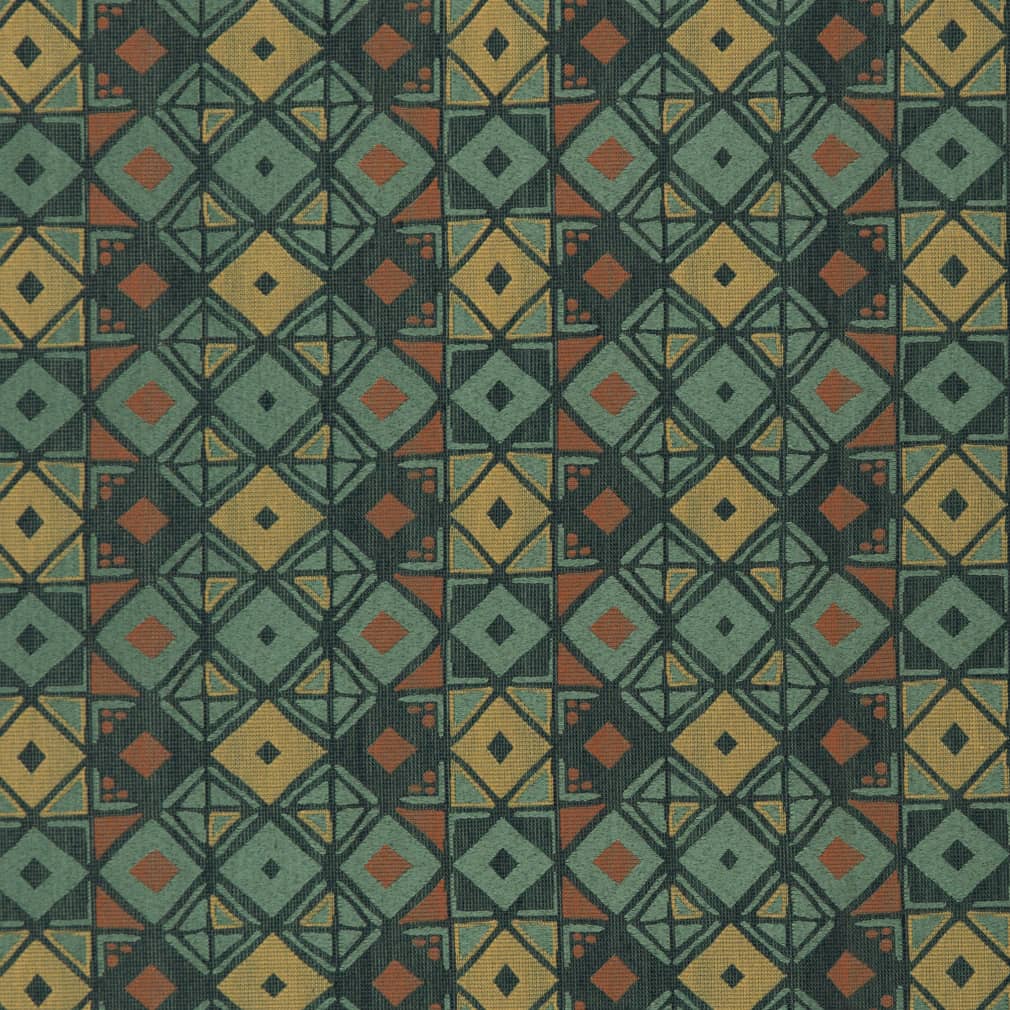 Jade - Green Abstract  Geometric Upholstery Fabric 54 Inches&#x22;