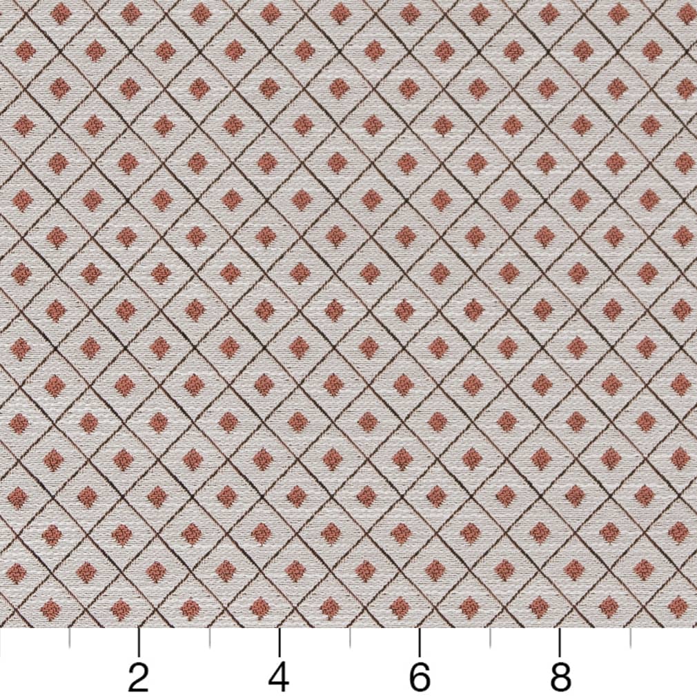 Salmon Diamond - Coral & Peach Diamonds,Small Scale Upholstery Fabric 54 Inches"
