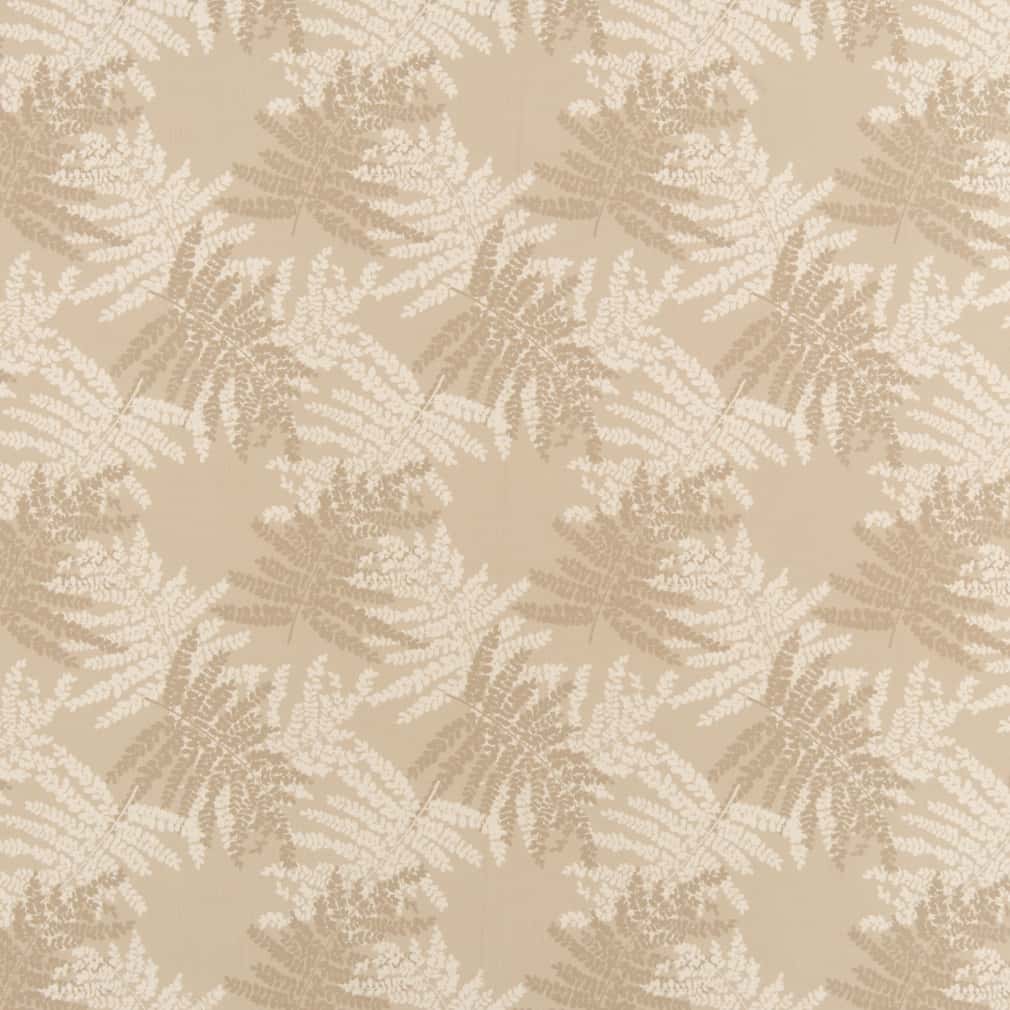 Beechwood - Beige & Taupe Leaves Upholstery Fabric 54 Inches"