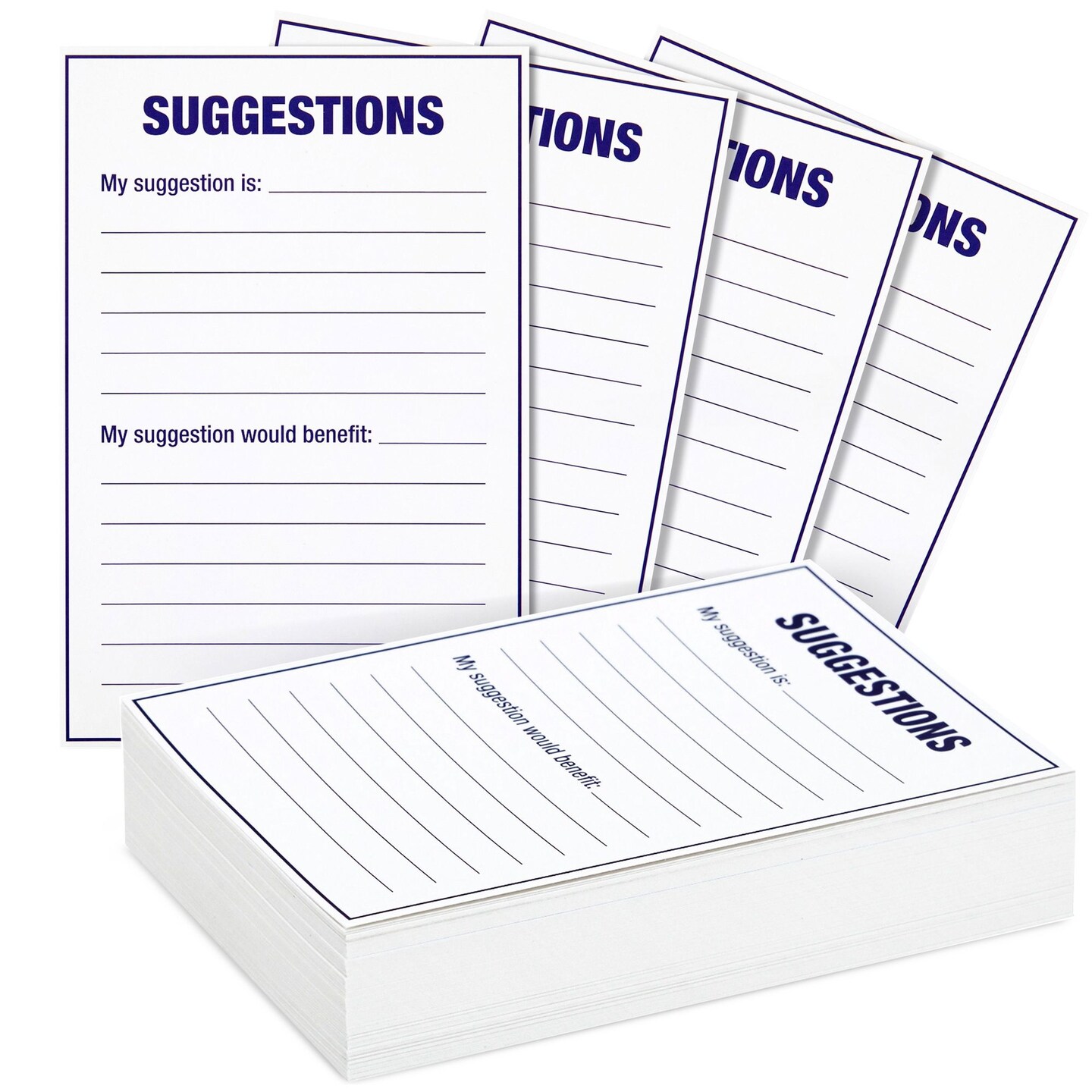 100 Sheet Suggestion Cards - Blank Feedback, Comment Cards for Office, Restaurant, Retail, School, Church (4x6 In)
