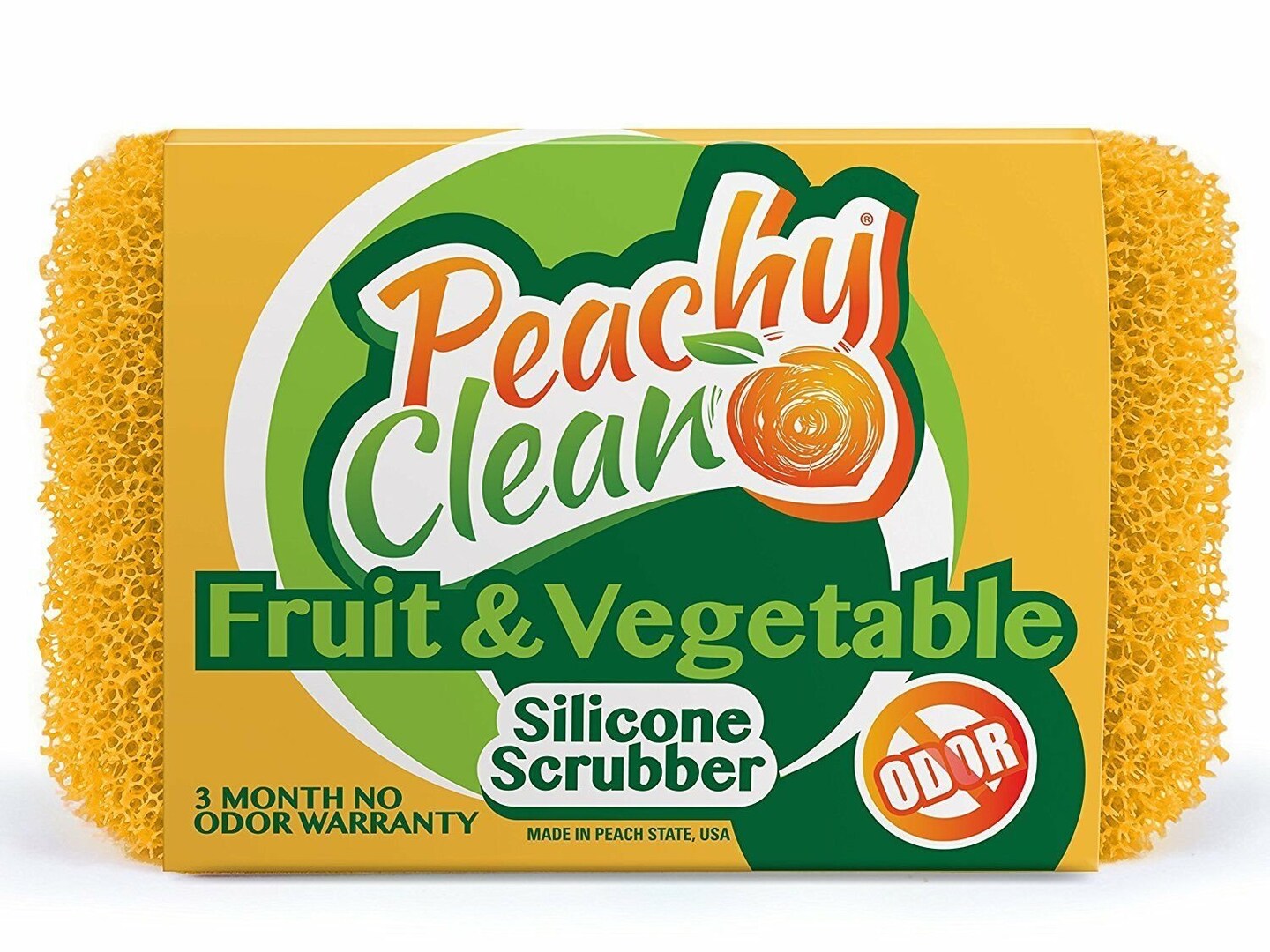 Peachy Clean Antimicrobial Fruit &#x26; Vegetable Silicone Cleaning Scubber Sponge