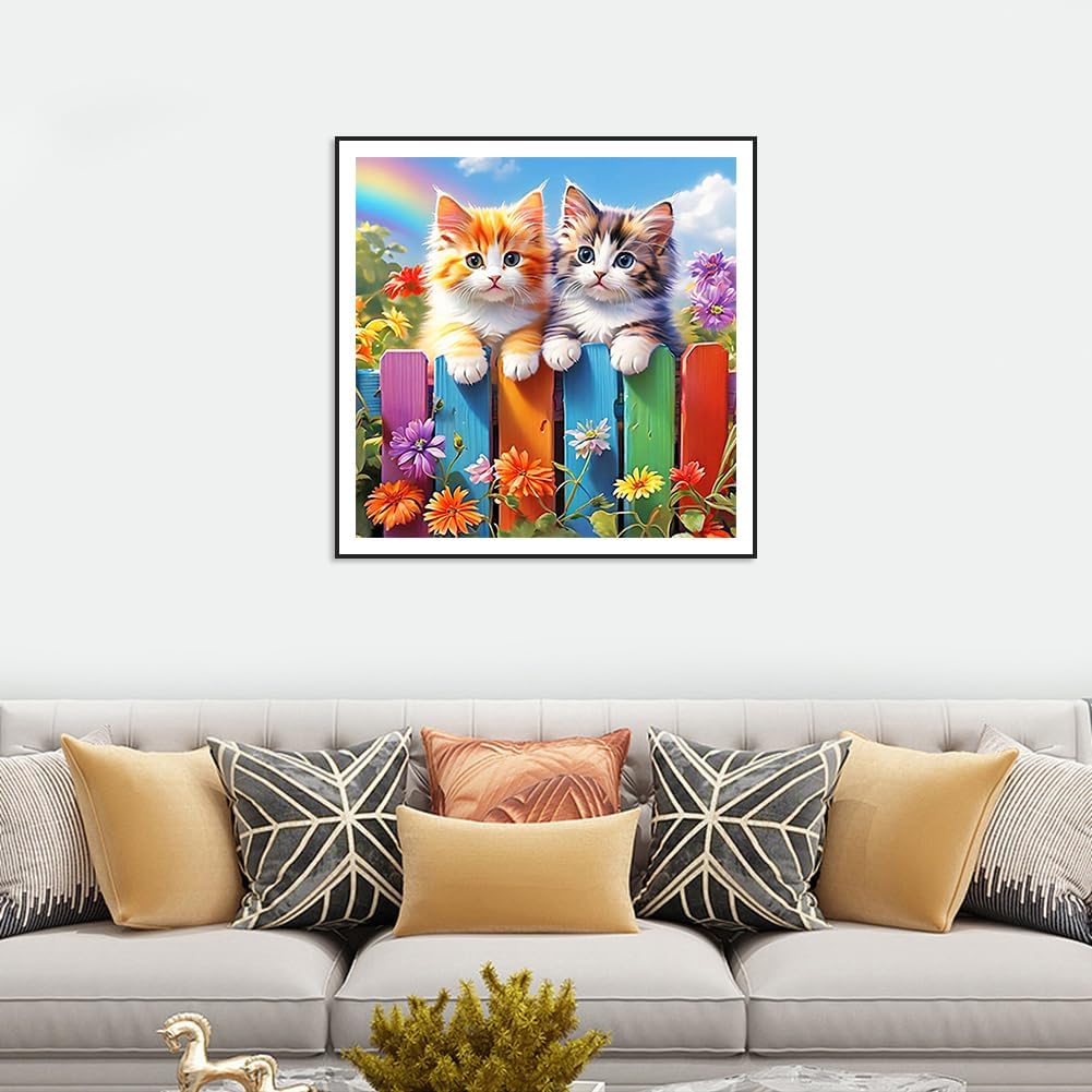 Cat 5D Diamond Painting Kit for Adults – Full Drill DIY Art, Beginner-Friendly 12x12 Inch Wall Décor & Gift