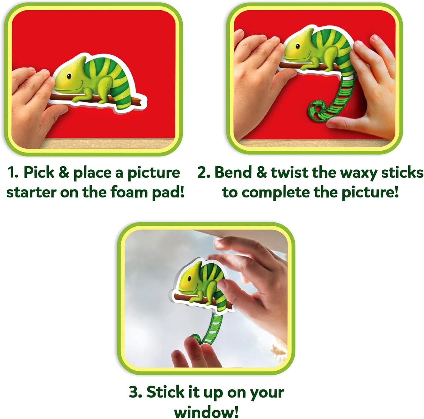 Summer Waxy Window Art - 100 Bendable Waxy Sticks for Mess-Free DIY Fun