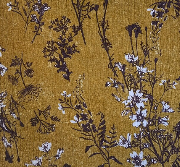 1 Yard 100% Rayon Crinkle Fabric Mustard Gold 50/52&#x22; Wide for Dresses, Skirts &#x26; Scarves