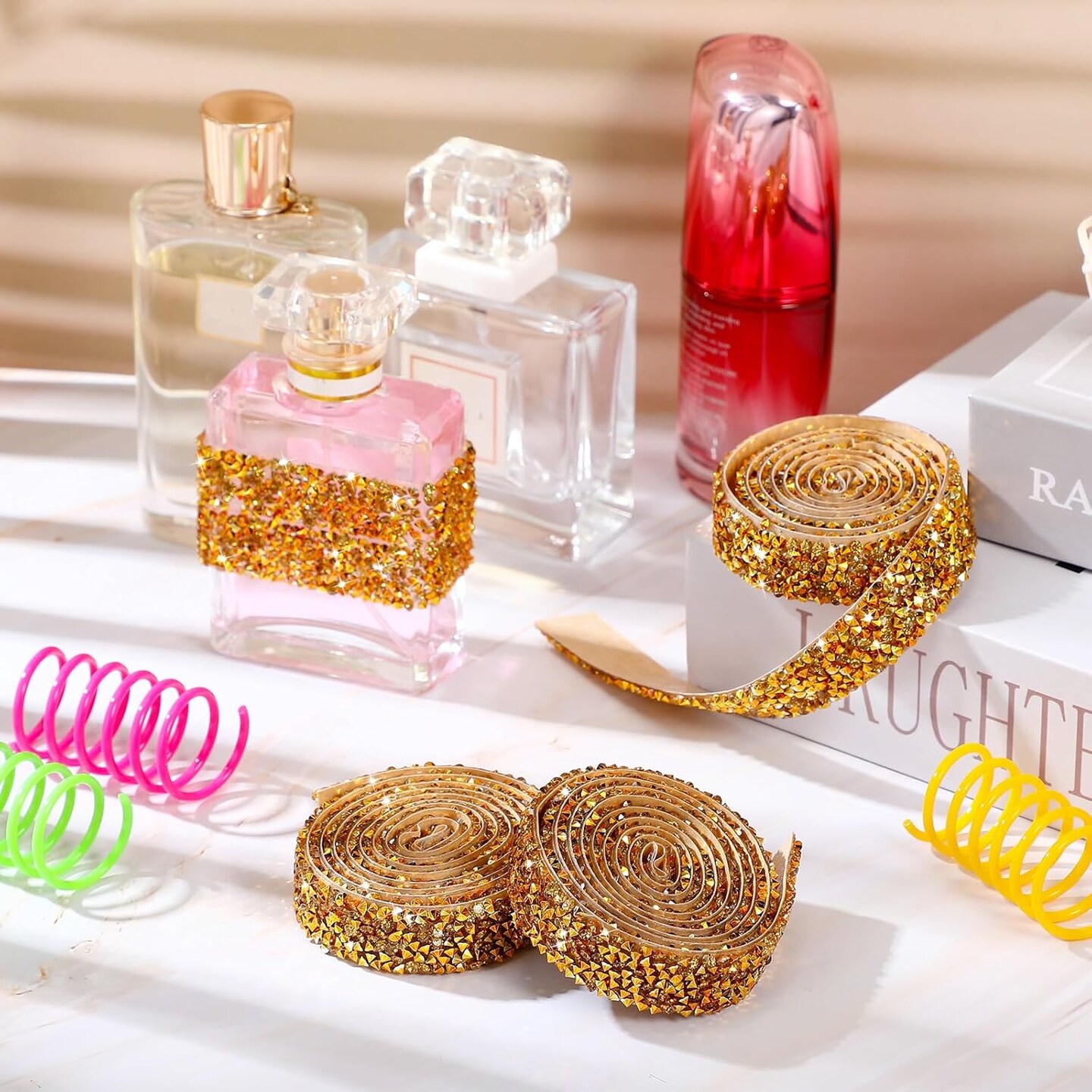 5 Rolls Crystal Shiny Rhinestone Ribbon