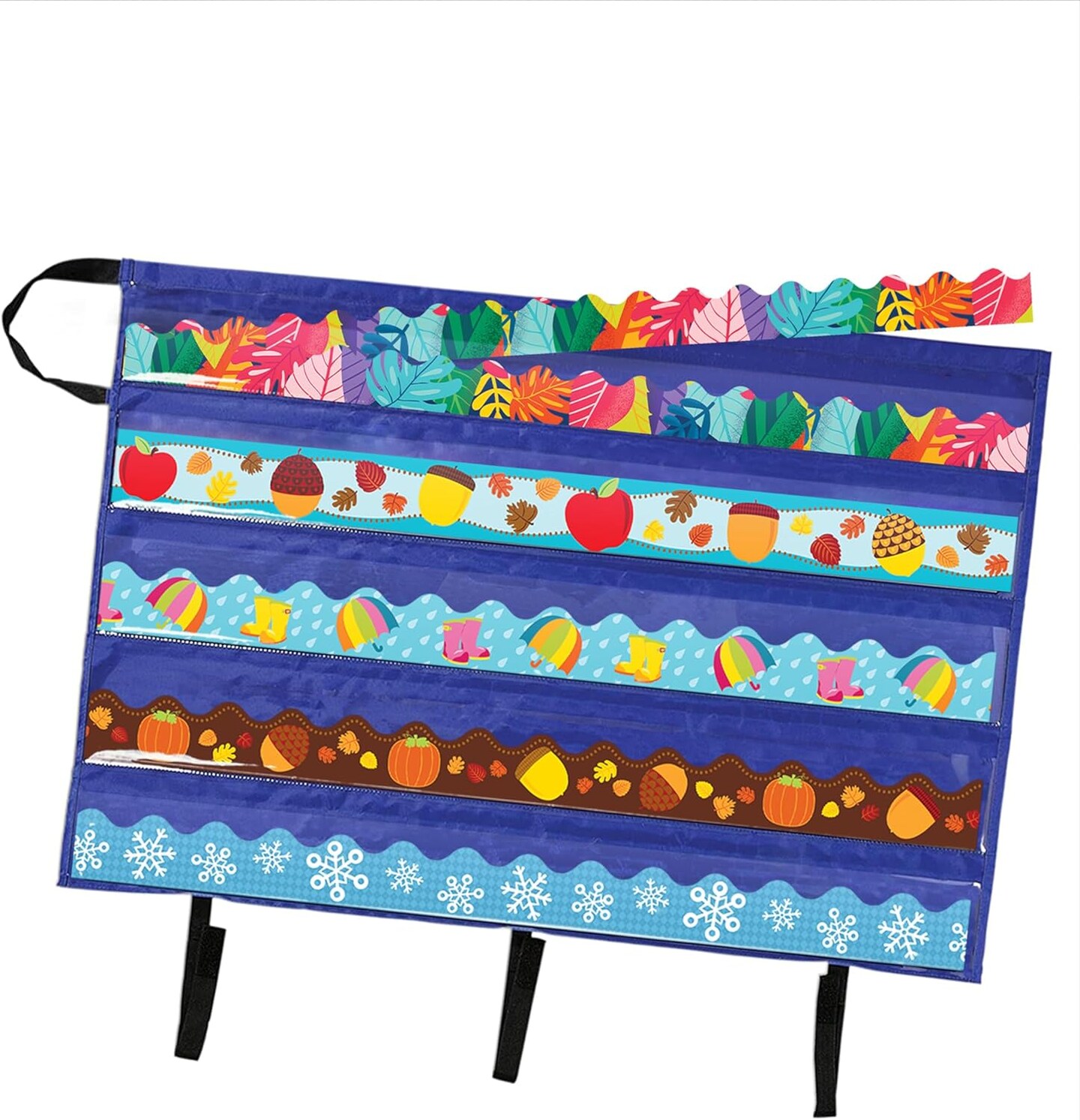 Bulletin Board Borders and Craft Storage Pocket Chart, 41" x 24.5" Classroom Decor Organizer