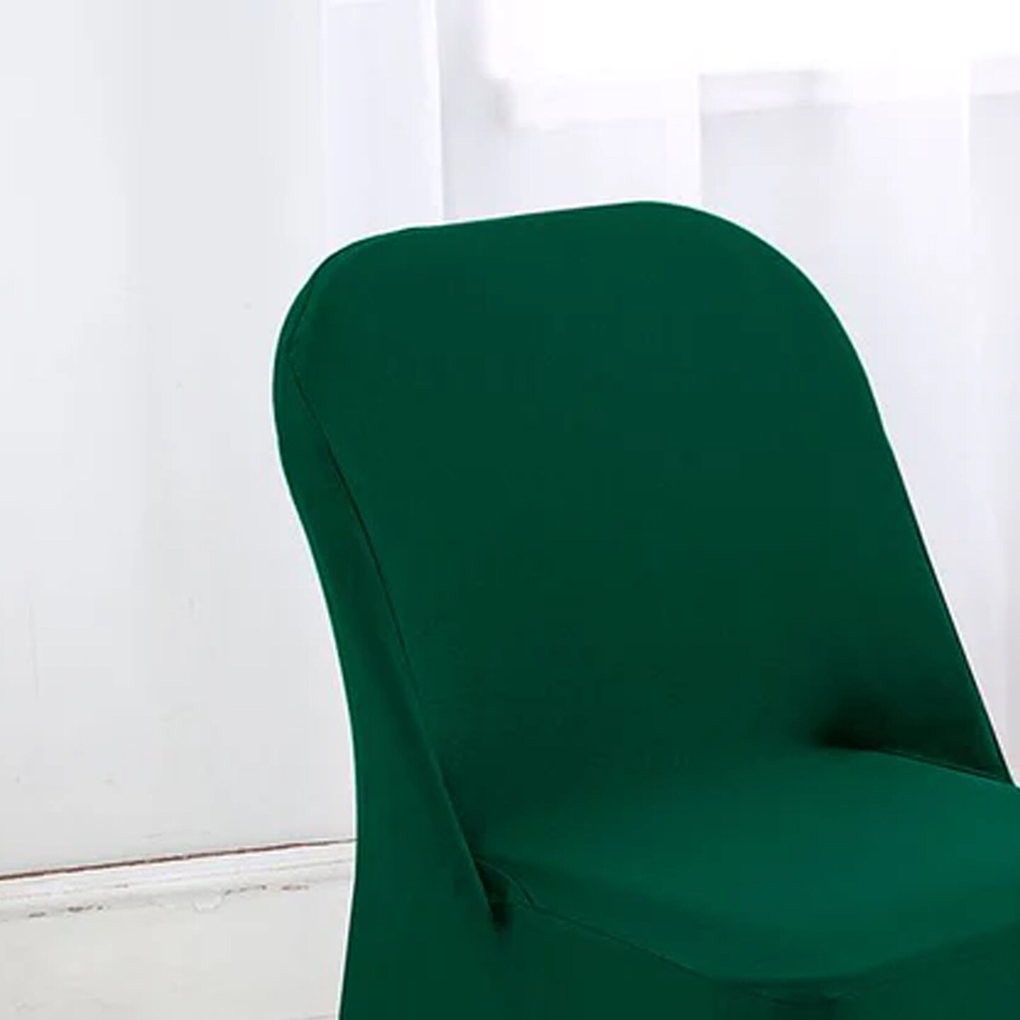 1 Piece Hunter Green or Holly Green Stretch Spandex Chair Cover for Elegant Folding Seating