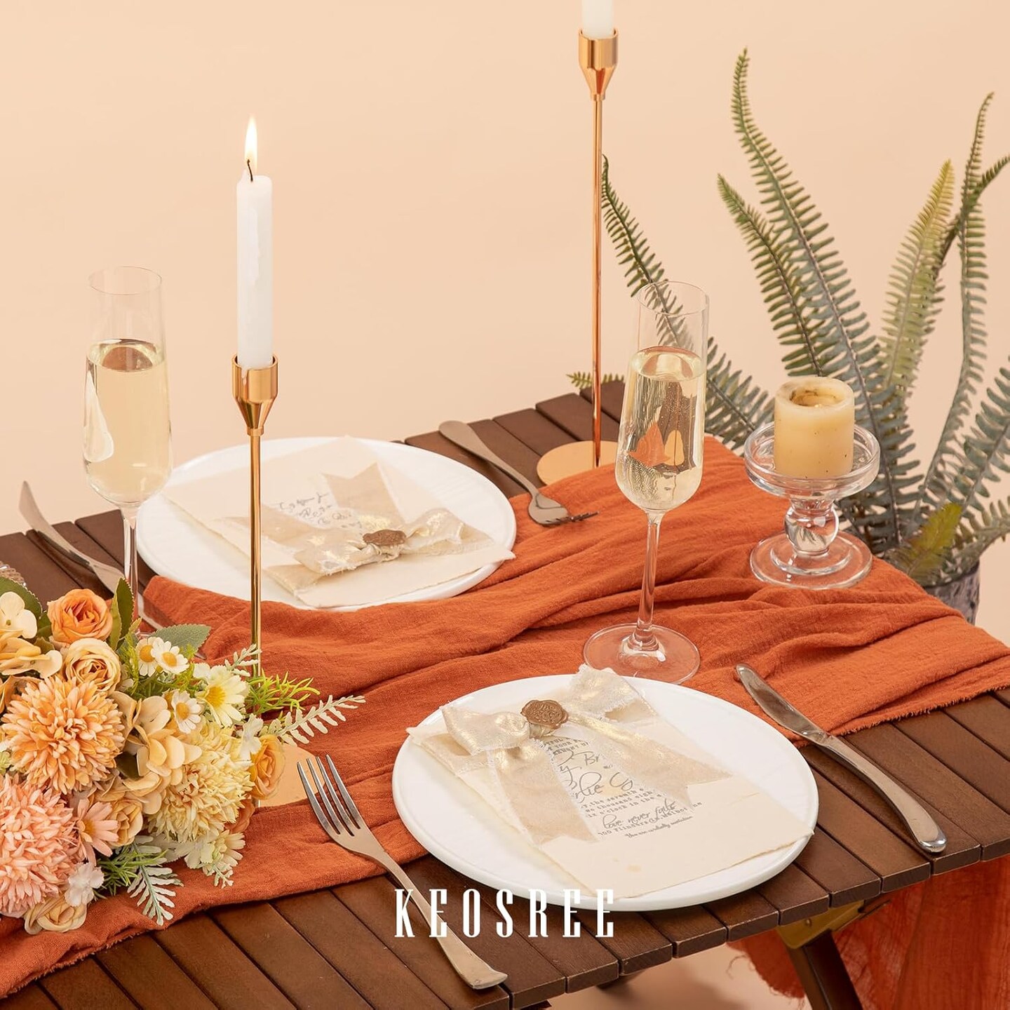 Champagne Gold Silk Chiffon Ribbon (Champagne Gold) 540"L x 1.5"W