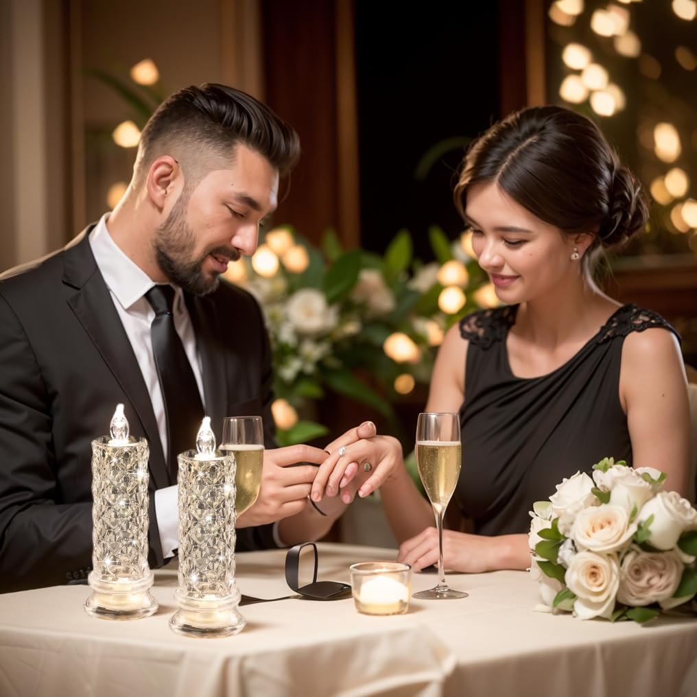 6PCS- 6PCS Romantic Battery Operated Candles Led Pillar 2.5"D x 2.5"W x 7.2"H