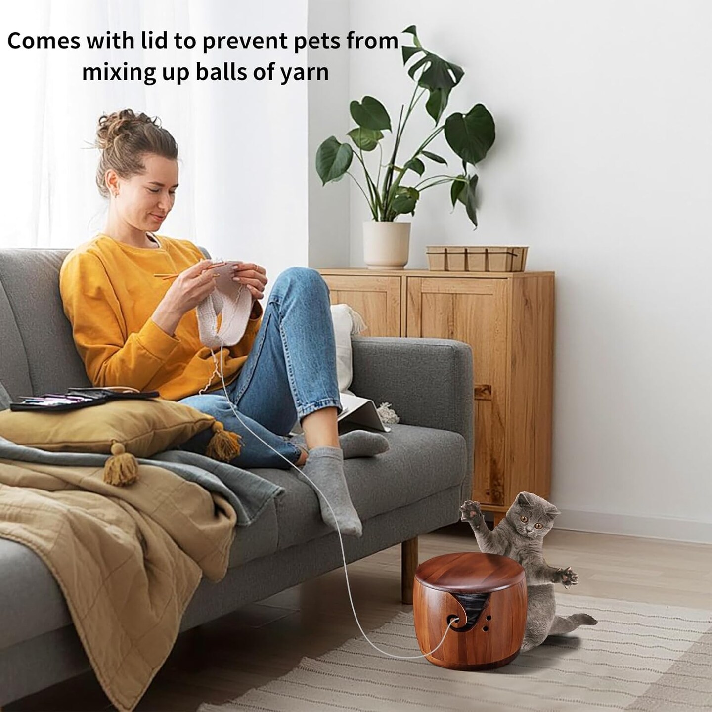 Yarn Bowl for Crocheting - 7x5in