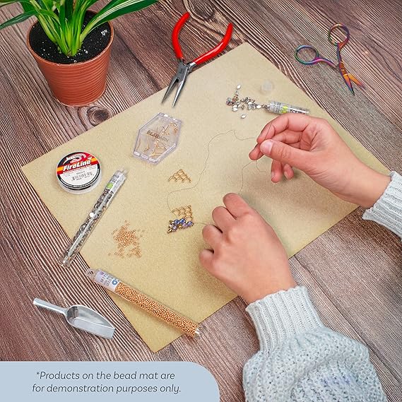 The Beadsmith Beading Mats Set – Double-Sided Stringing Work Mats, 3-Pack, 11"x14" Each, Washable, Wrinkle-Free, Soft Foam-Like Texture