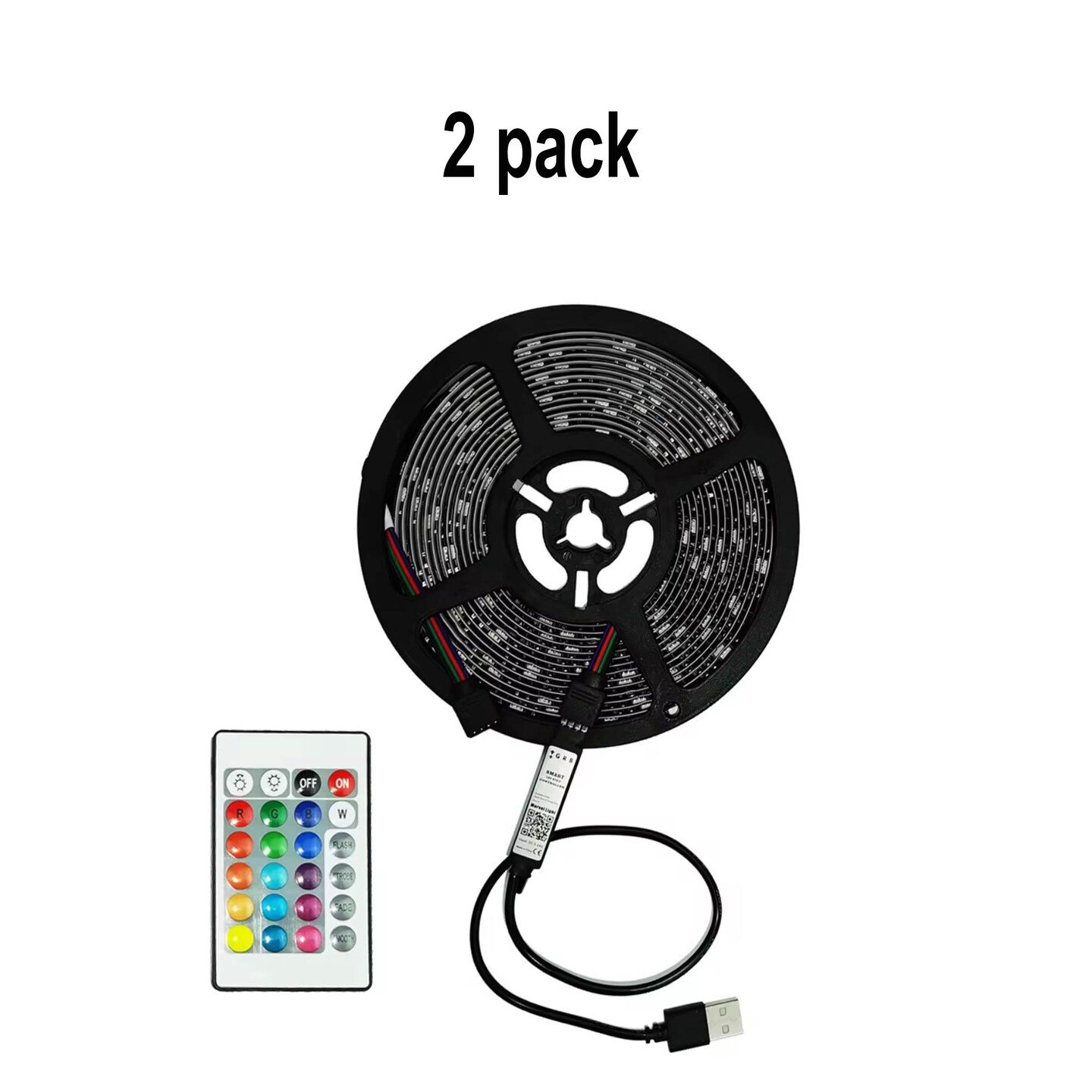 RGB Waterproof LED Strip Lights, 300 LEDs, 16ft, Complete Kit with Remote