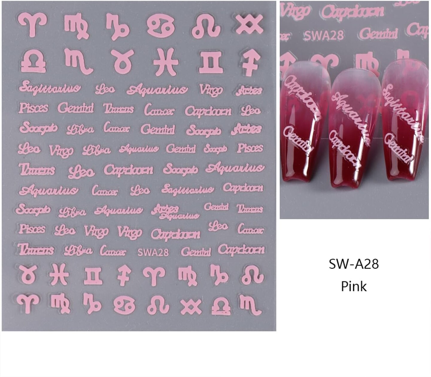 6 Sheets Letter Nail Art Stickers Decals