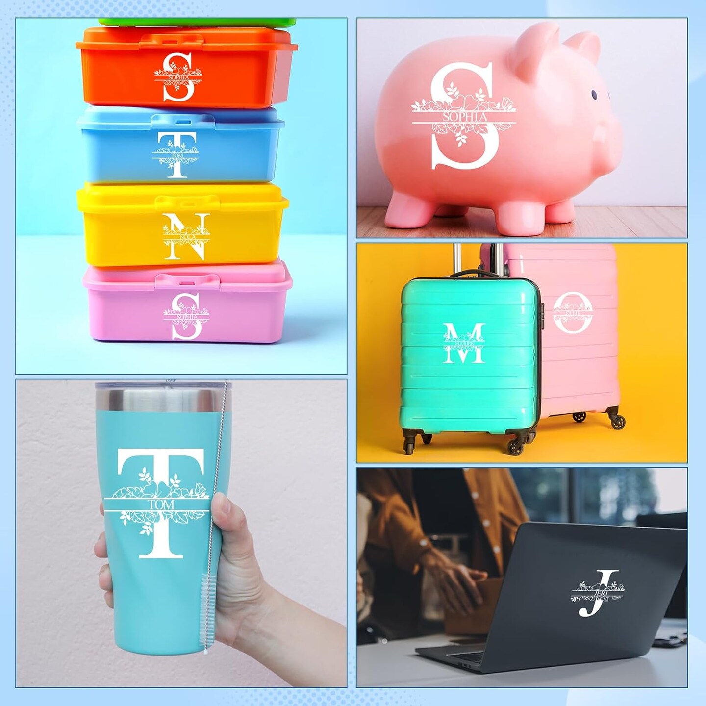 10 Sheets Waterproof Split Letter Stickers (White) 11.81 x 7.87 x 0.2 inches