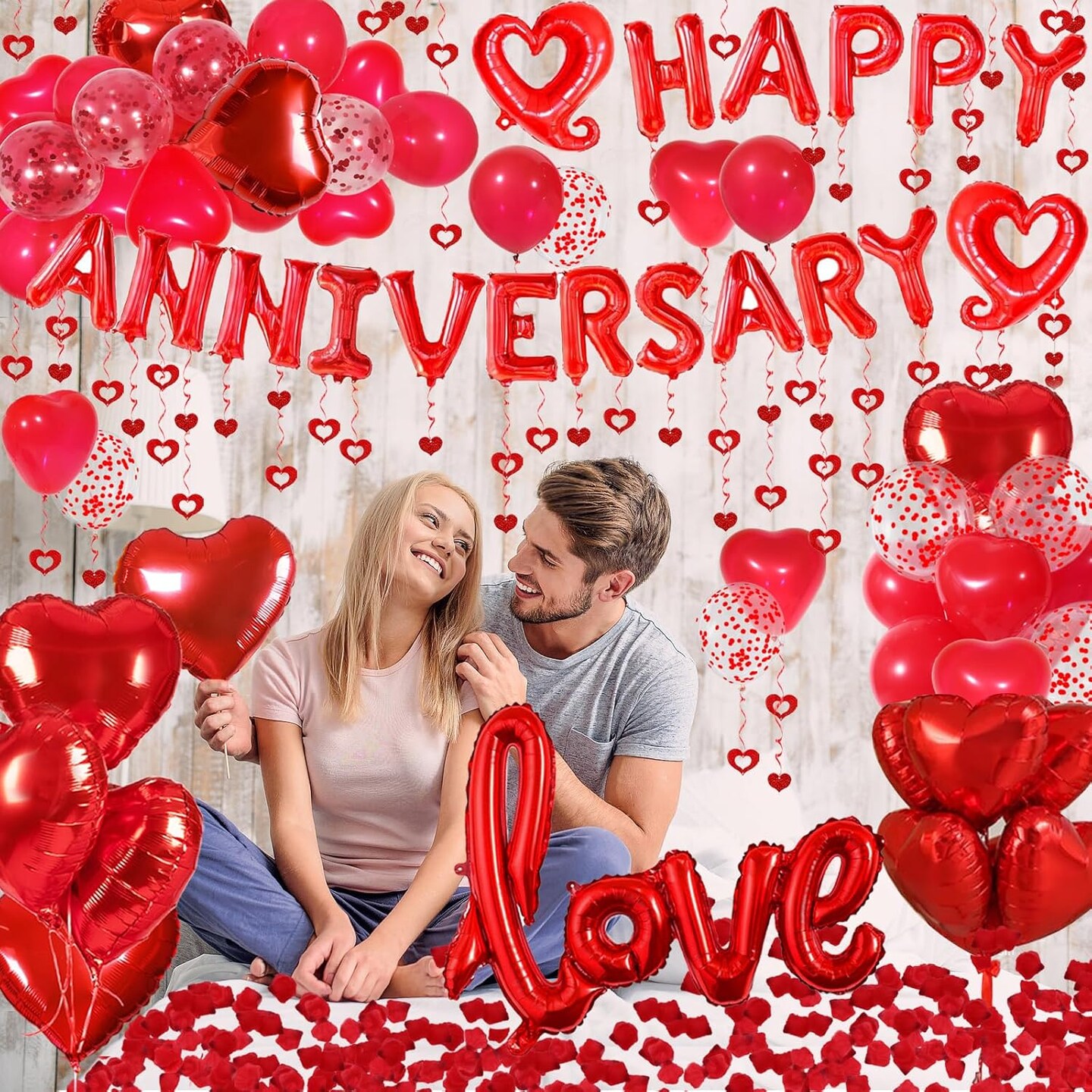 Happy Anniversary Decorations with Red Happy Anniversary Banner