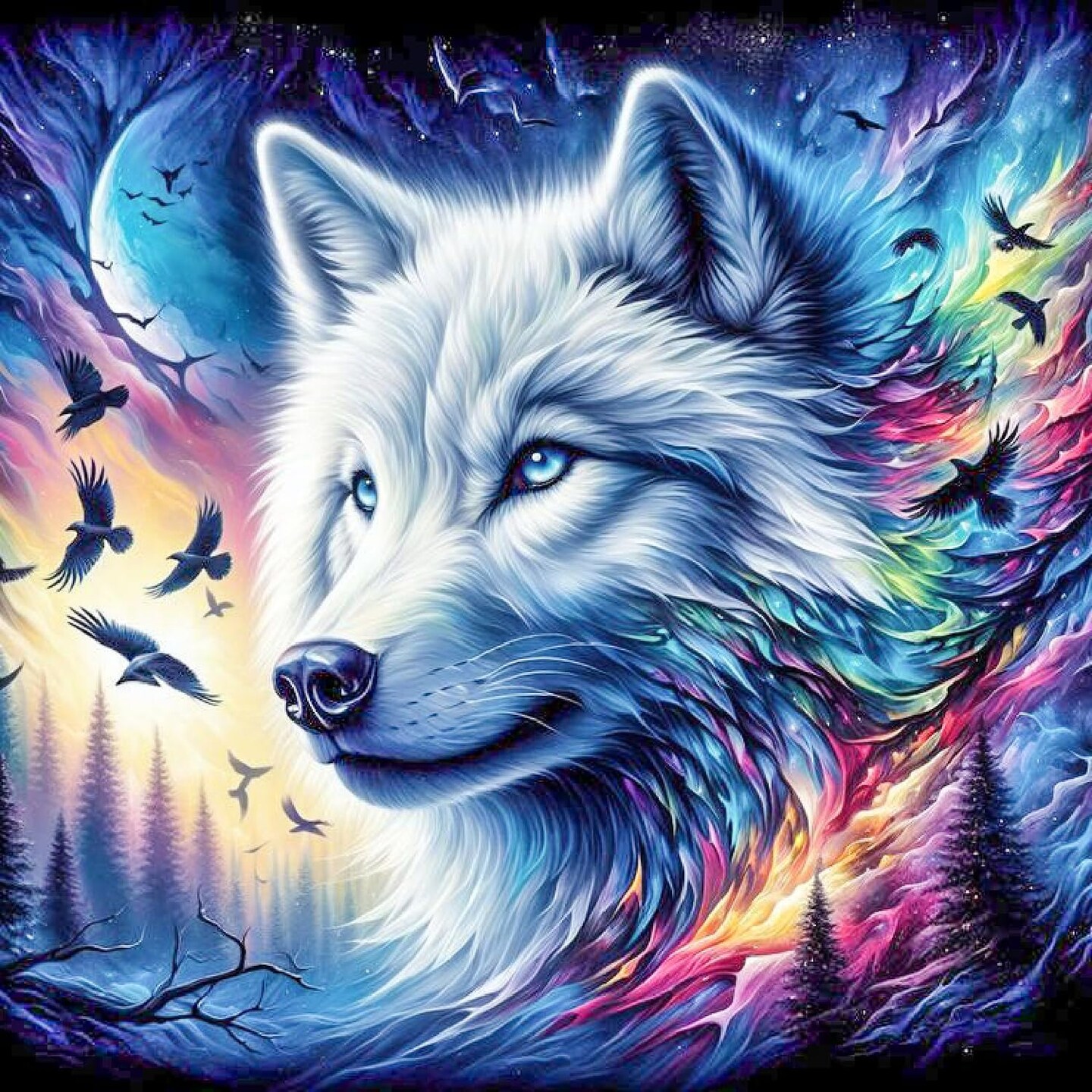 Generisch 5D Weißer Wolf Im Winter Diamant Paintin Produktbild-Vorschau 6