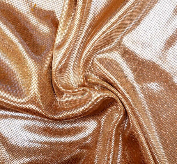 1 Yard Computer Foil Orange Or Silver Fabric 100% Polyester, 44/45&#x22; Wide, Lightweight Sparkly Apparel &#x26; Dancewear Material