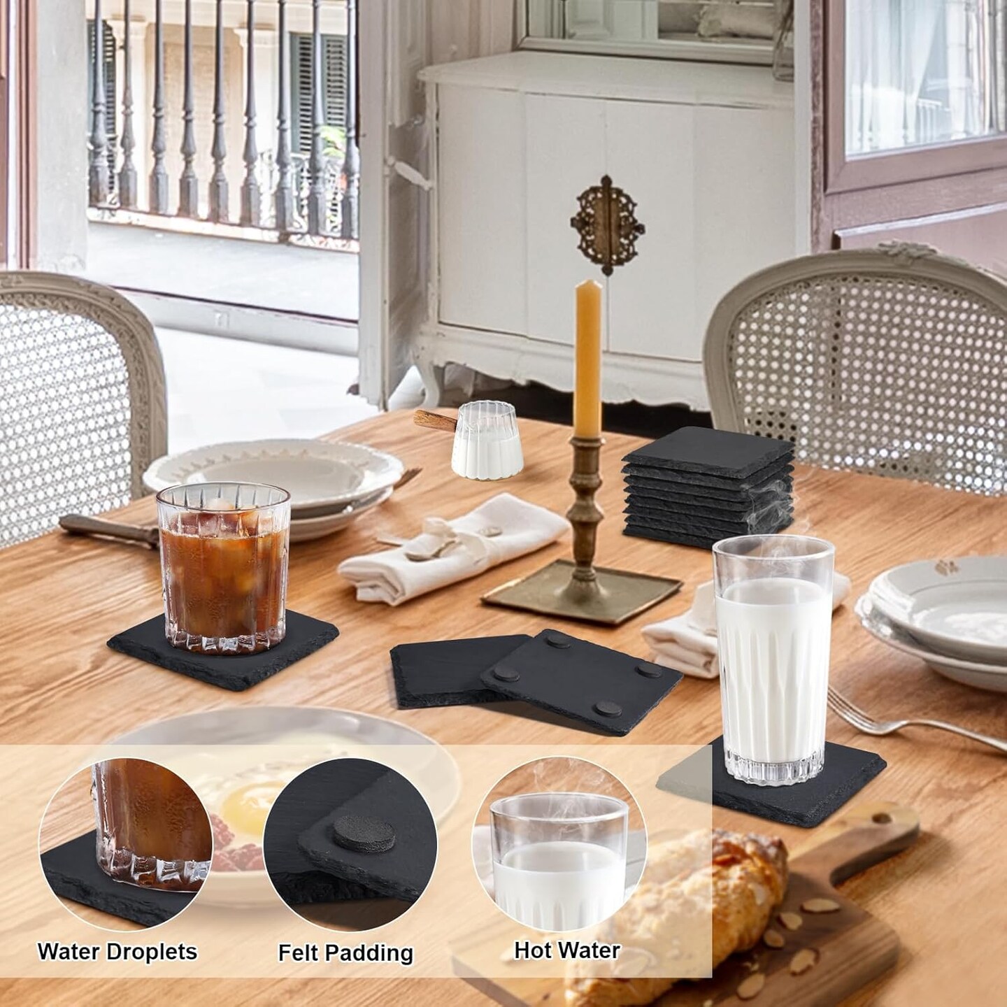 Slate Coasters Set 12