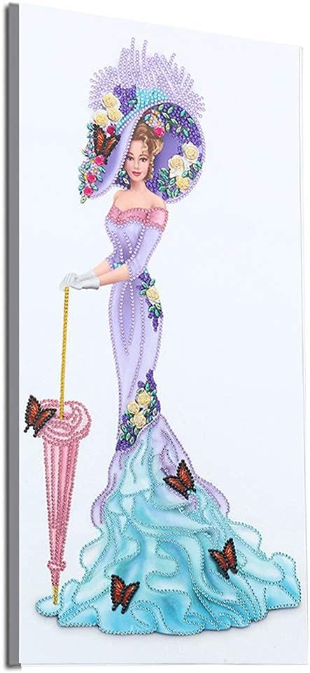 2 Pack DIY 5D Lady Diamond Art Painting Kits (2 PACK Lavender Pattern Dress Lady+Pink Dress Lady) 12.6 x 2.76 x 1.97 inches
