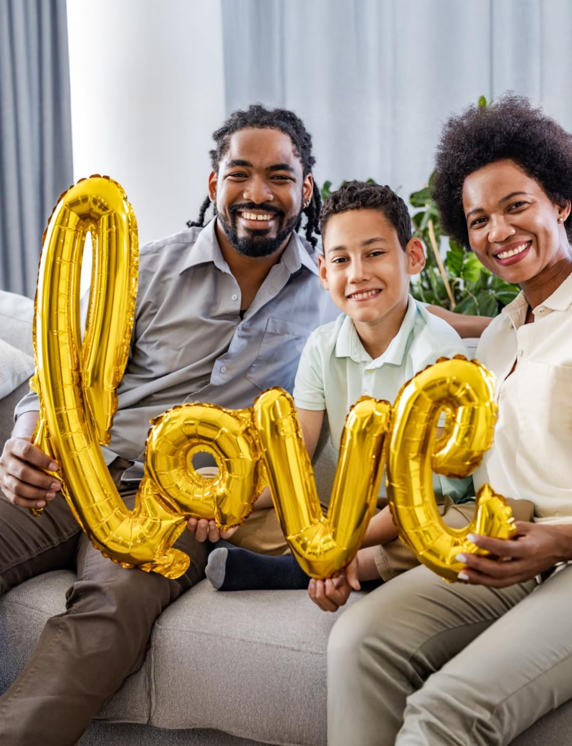 55 Inch -Heart Balloons and Love Balloons, Foil Balloon Set with Gold Love