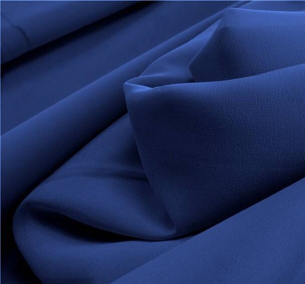 1 Yard Pebble Georgette Blue Fabric 58/60” Wide Lightweight Polyester for Apparel & Décor