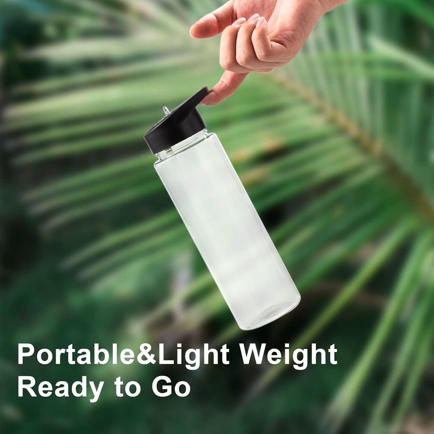 6 Pack 24 oz Clear Water Bottles with Straw