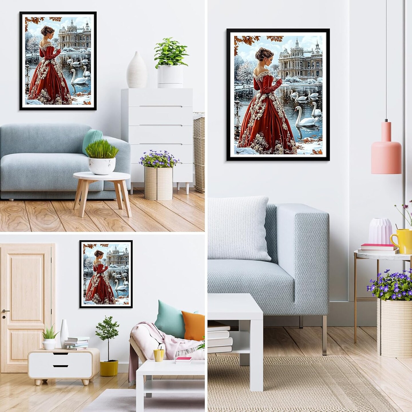 Red Dress Woman Diamond Art Painting Kits for Adults 12x16 Inch