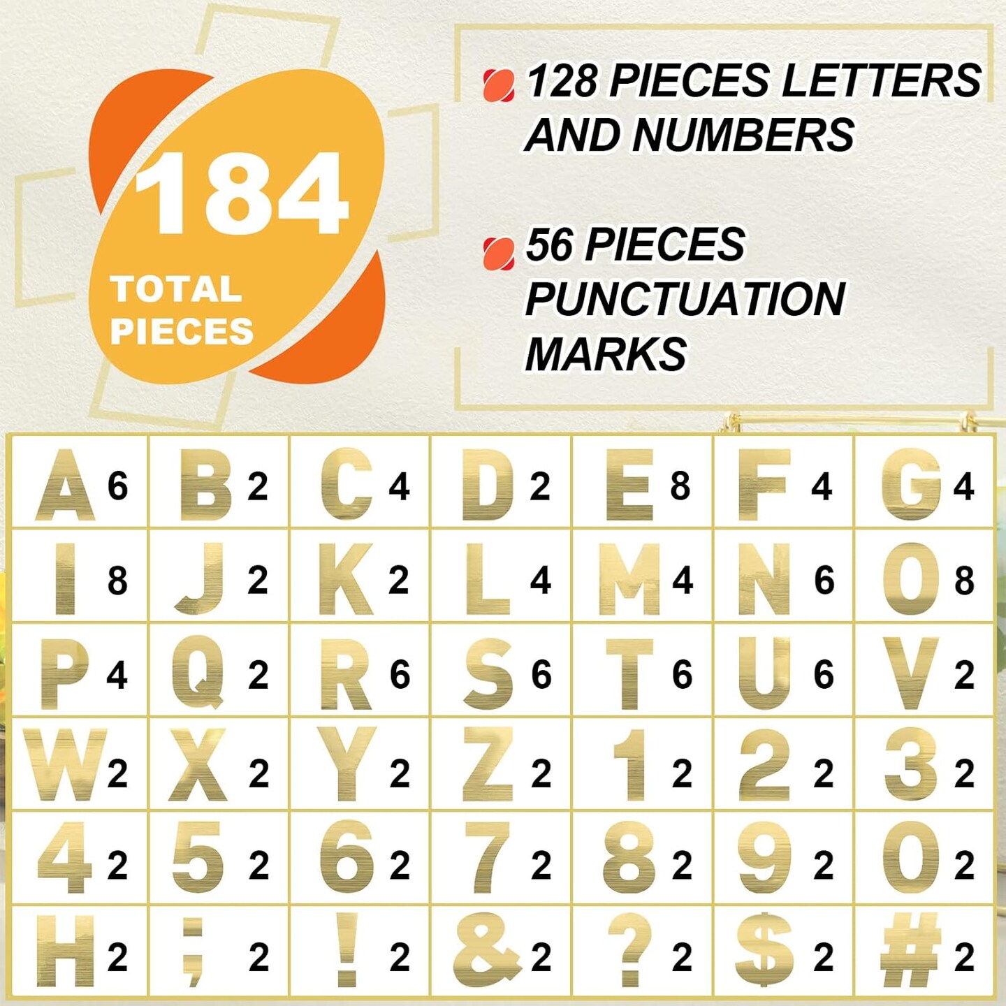 184 Pcs 6 Inch Large Letter Stickers for Party Backdrop