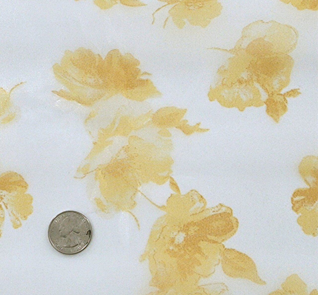 1 Yard Off White Yellow Satin Organza Blend Apparel Fabric Soft Shine, 56/57&#x22; Wide
