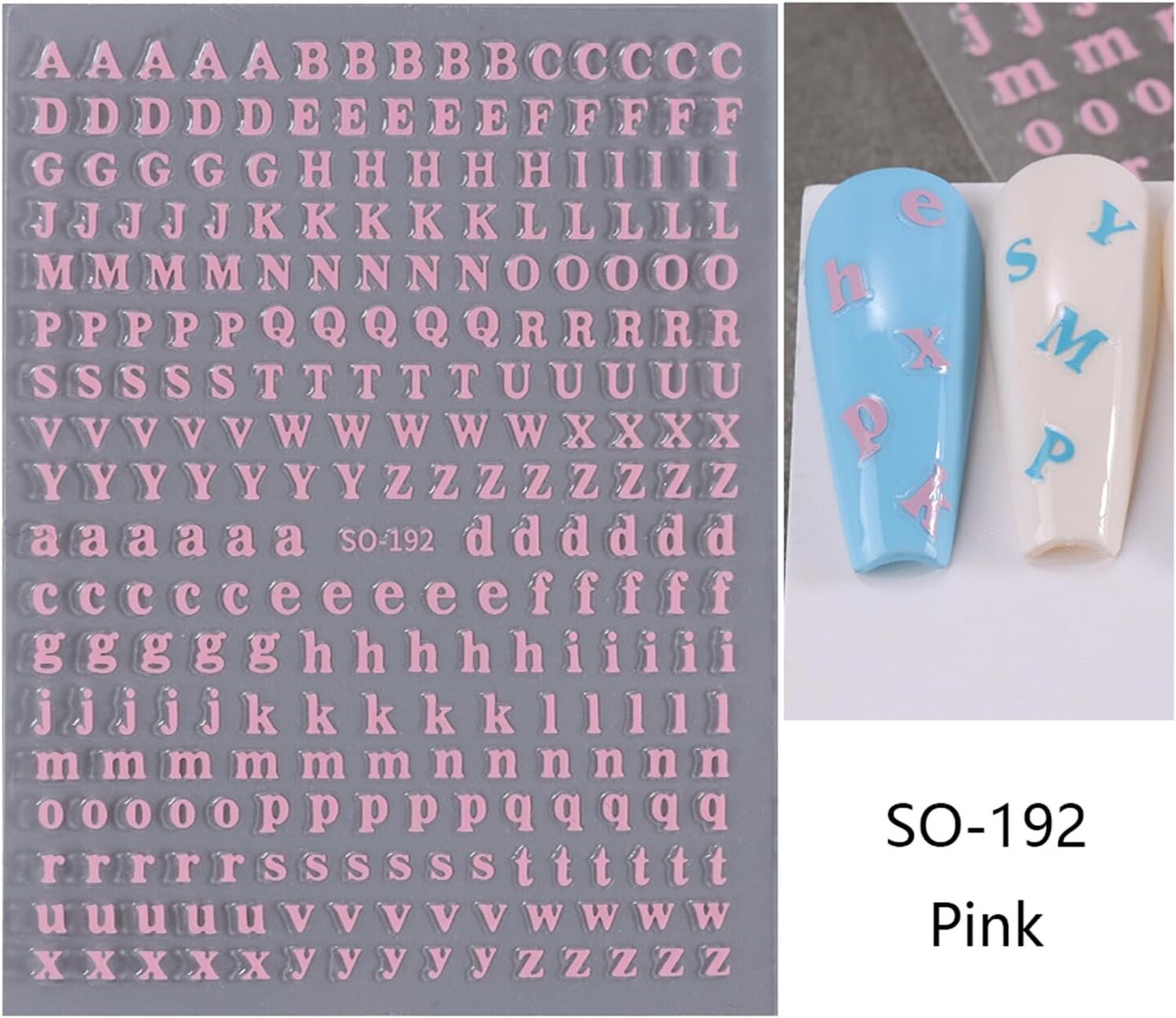 6 Sheets Letter Nail Art Stickers Decals