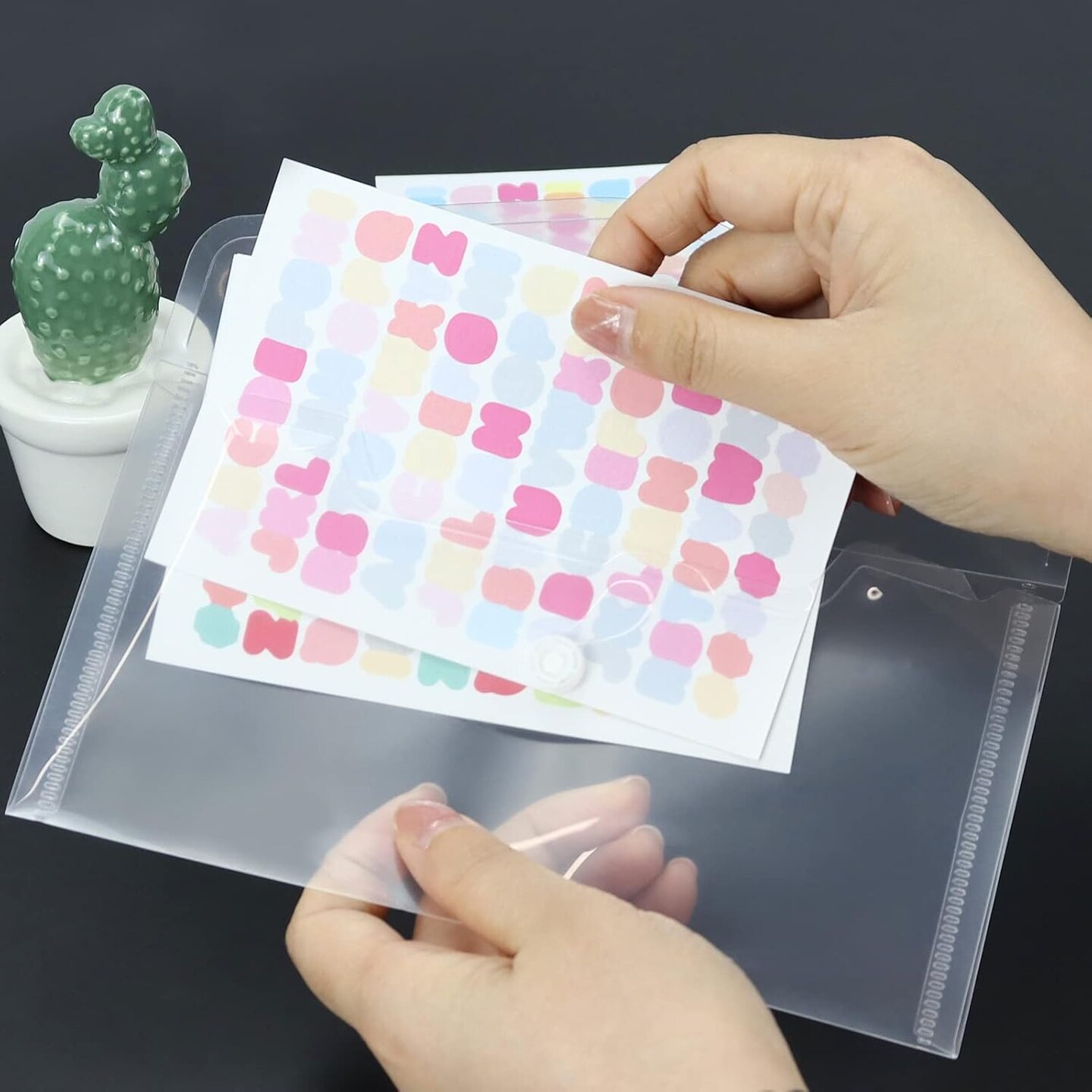 Plastic Envelopes 10 Pack Clear Document Folders (Transparent) 4.13x7.87inch