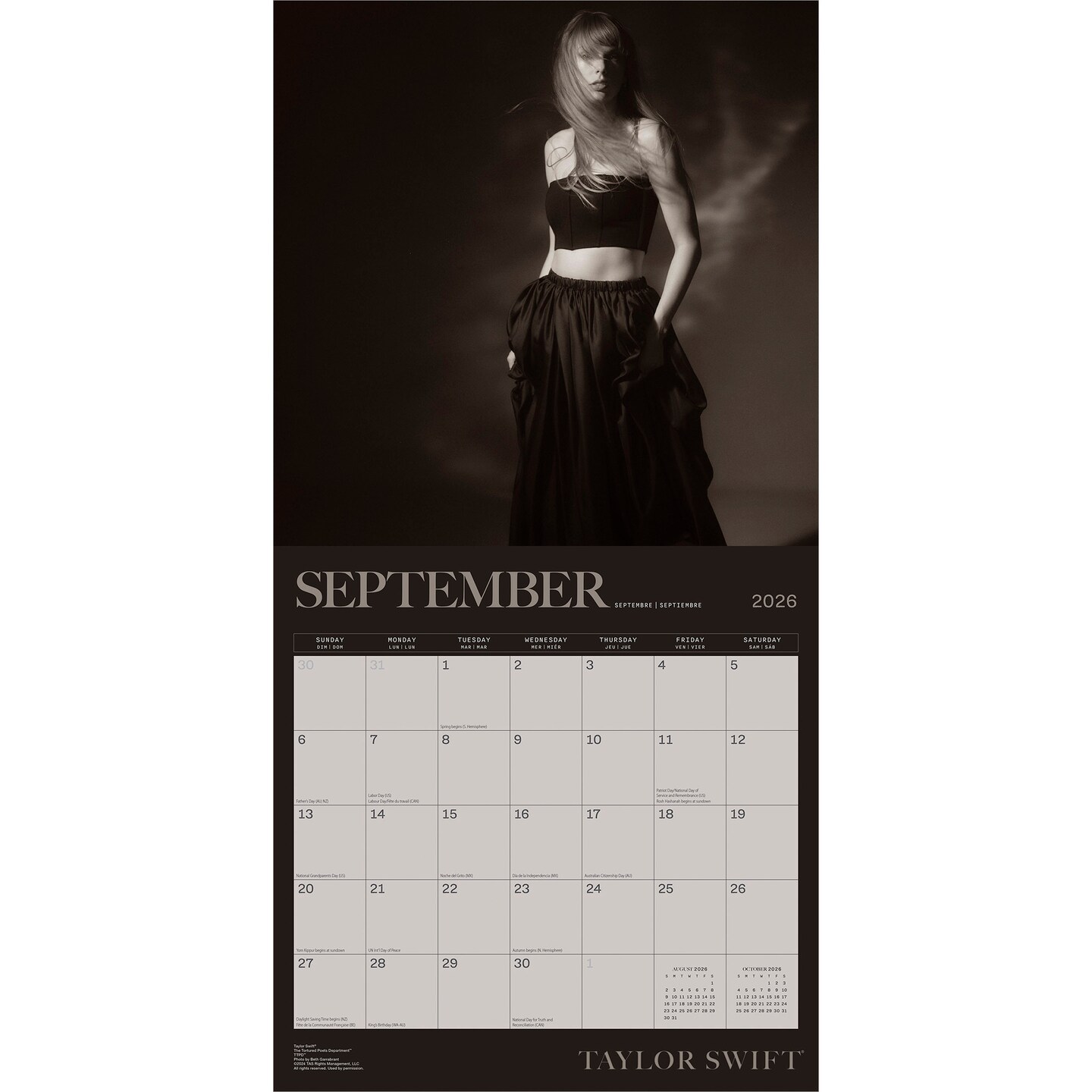 Taylor Swift OFFICIAL | 2026 12 x 24 Inch (Hanging) Monthly Square Wall Calendar