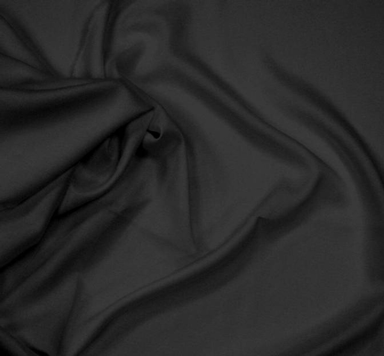 1 Yard Black Rayon Challis Fabric Soft Lightweight 100% Rayon, 55/56&#x22; Wide for Apparel