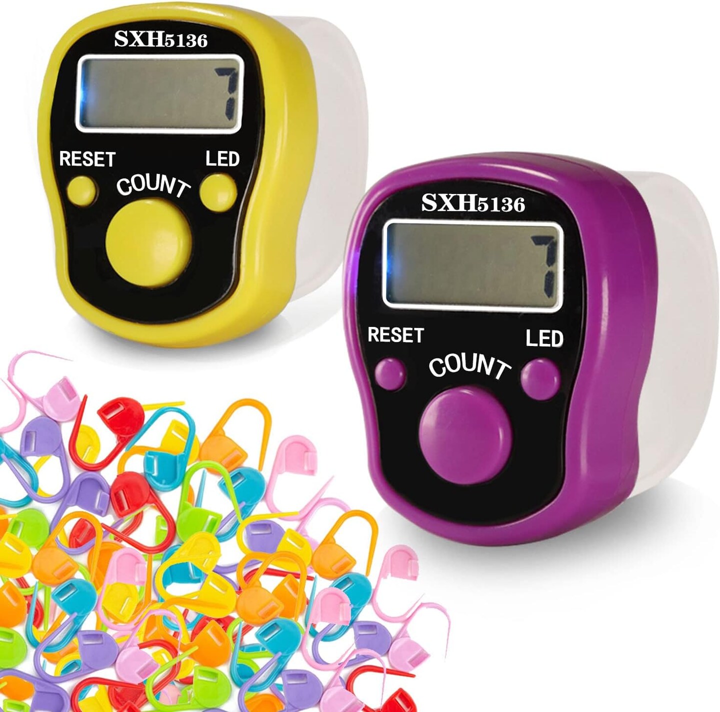 Stitch Counters 2 Pcs LED Digital Row Counter (Various Bright Colors)