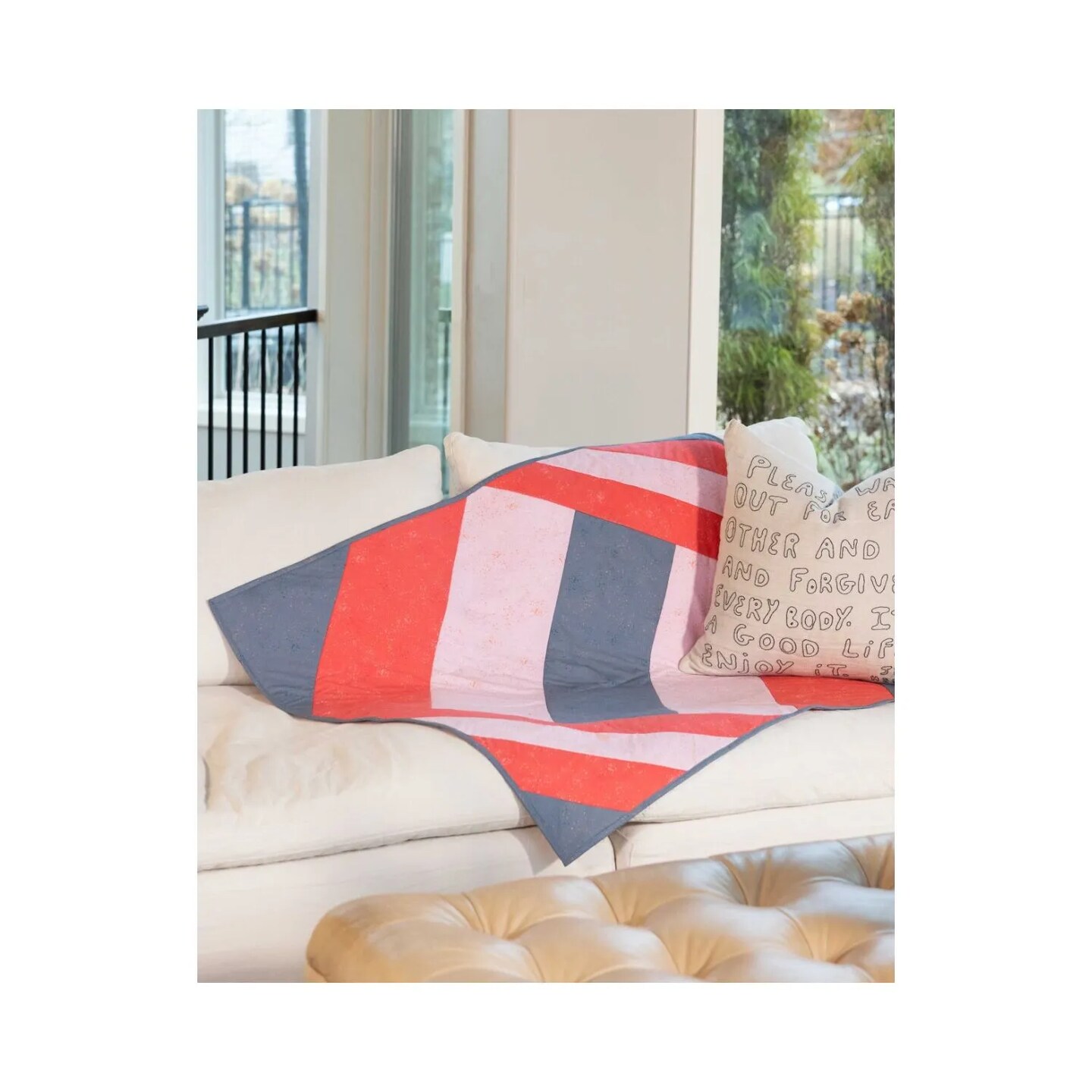 Sophisticated Strips Lap Quilt-As-You-Go Kit – 40" x 50" Finished Quilt, Sew-by-Number Batting Pattern