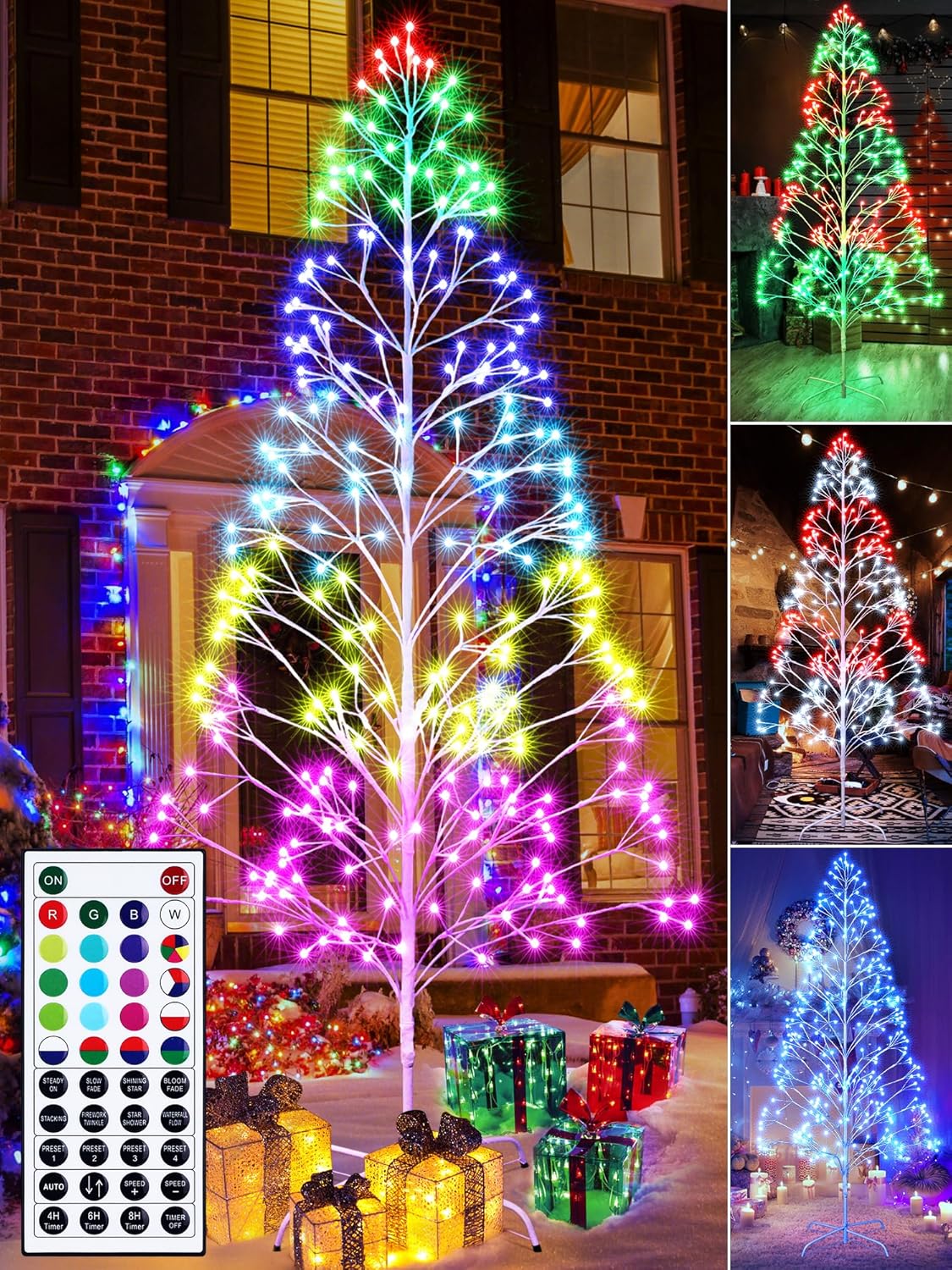 Christmas Tree Lights 7.6FT 297LED Birch Tree Twig Tree with Lights