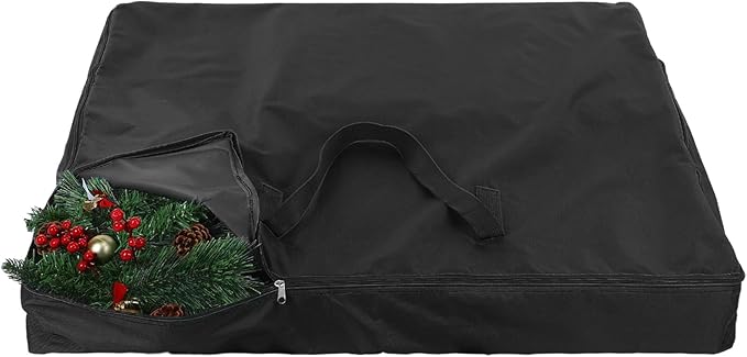 Pop Up Christmas Tree Storage Bag Large Tree Storage Container Oxford Polyester Christmas Tree Bag with Handles and Zippers for Pop Up Christmas Tree Decorations (Black,34 x 34 x 4.7 Inch)