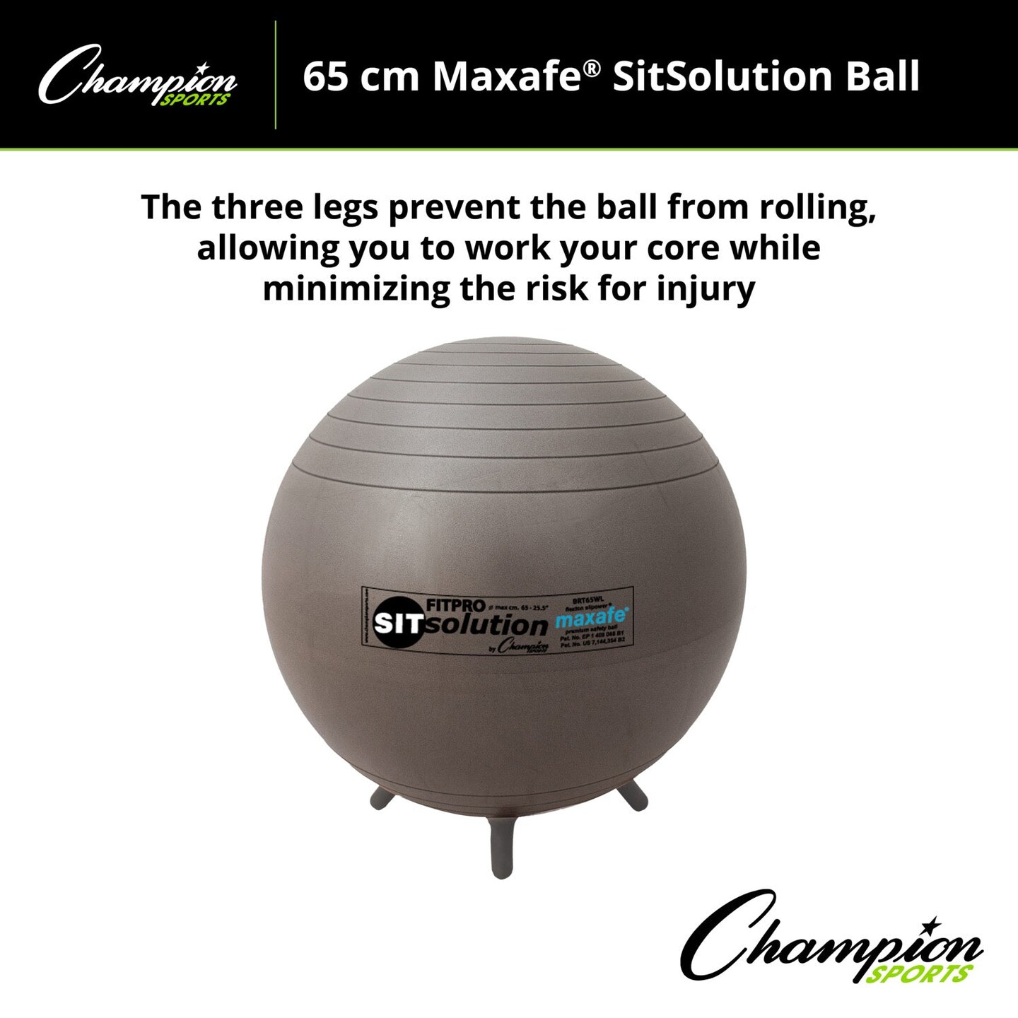 MAXAFE&#xAE; Sitsolution 65cm Ball with Stability Legs