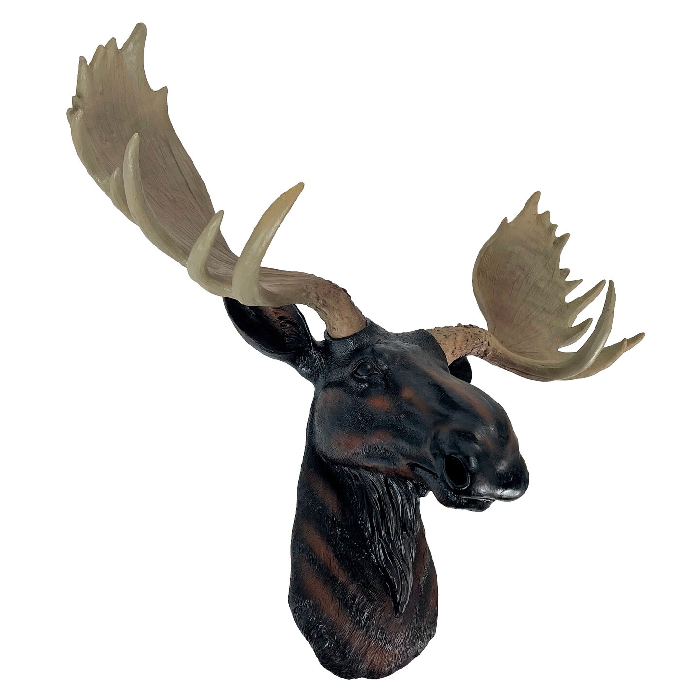 Rustic Moose Head Bust Wall Sculpture 20x23in Brown Cabin Lodge Decor