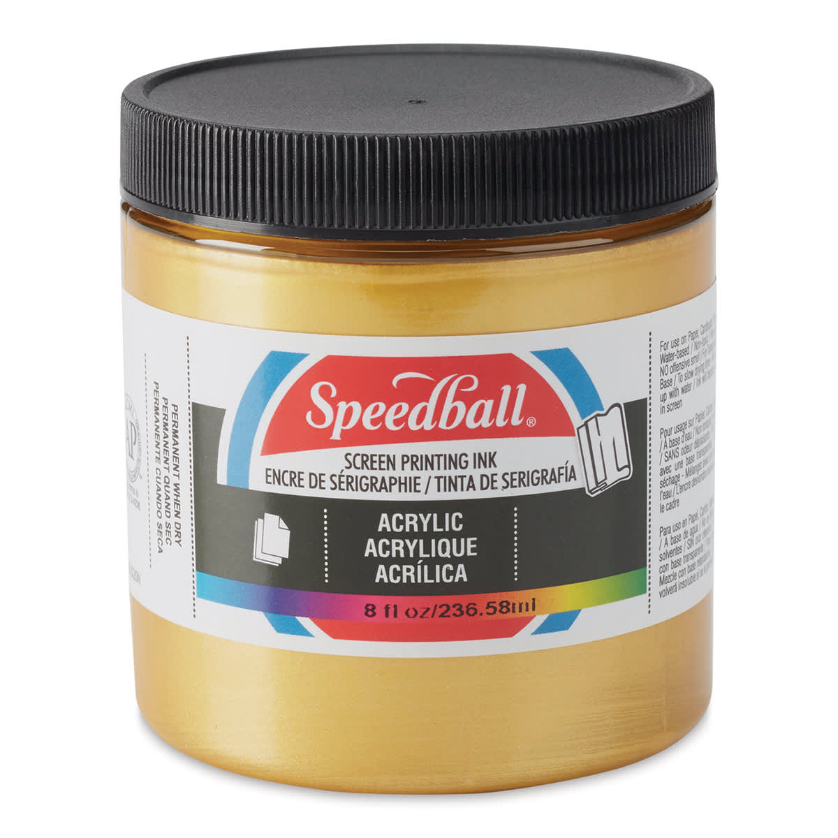 Gold Color Screen Ink Speedball Permanent Acrylic Screen Printing Ink - Gold, 8 oz, Color ...
