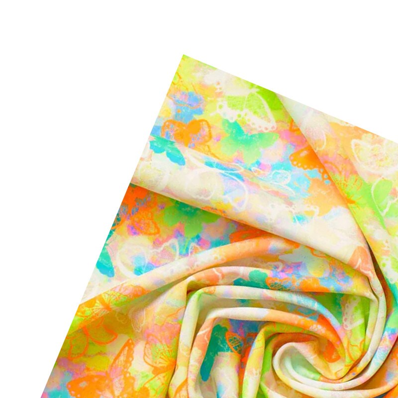 Neon Butterflies Printed Spandex Fabric
