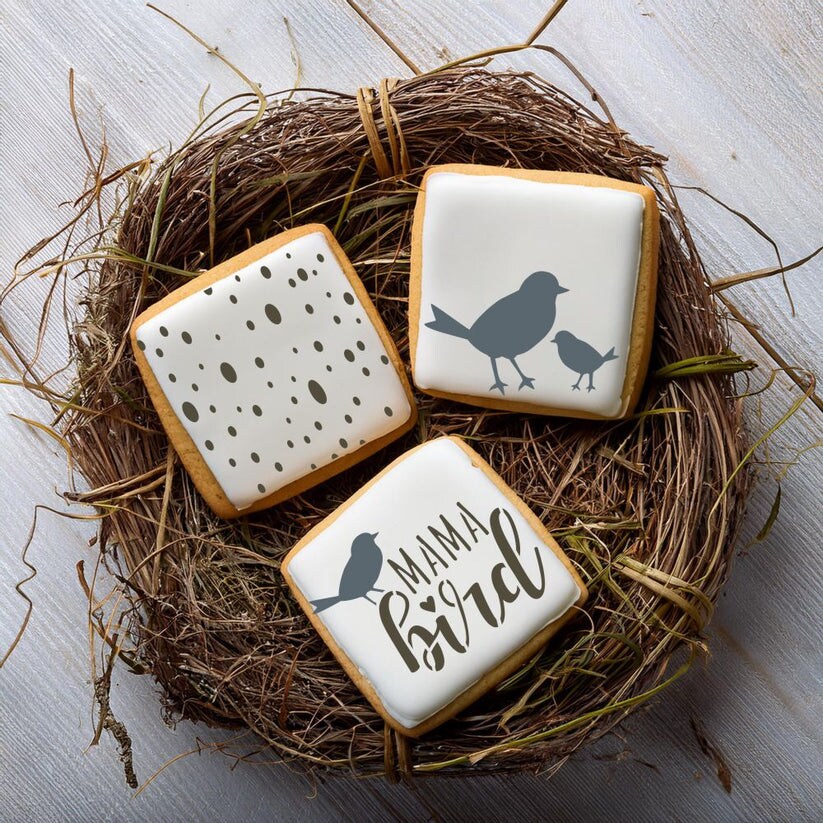Mama Bird 3 Piece Cookie Stencil Bundle