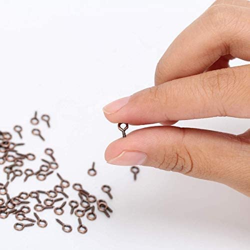 6 Color 600-1200Pcs Small Screw Pins, Threaded Silver Clasps and Hooks for Jewelry Making (600)